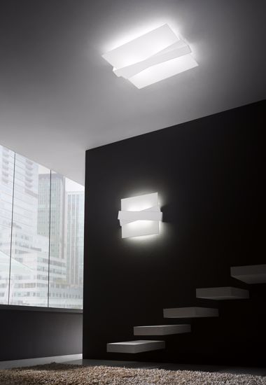 Linea light zig zag ceiling lamp 57x48 aluminium