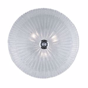 Ideal lux shell pl3 round ceiling lamp in glass with granules