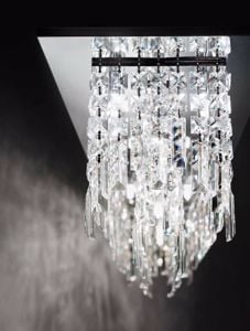 Picture of Affralux frangia lampadario cristallo rettangolare classico per soggiorno