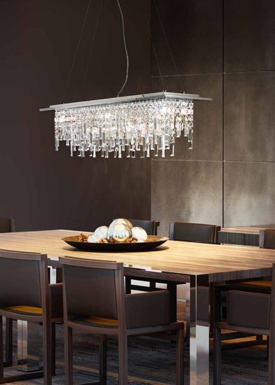 Picture of Elegant rectangular crystal chandelier for living room affralux frangia