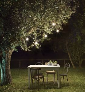 Picture of Lampade da giardino cavo catenaria cordone 3mt ip44 5 luci nero