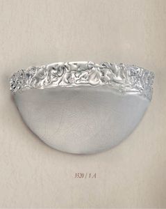 Picture of Lampada da parete applique classica vetro decoro foglia argento