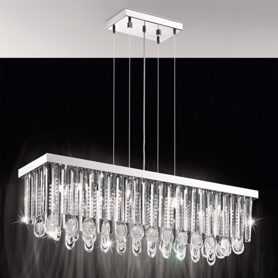 Eglo calaonda rectangular chandelier crystal 69cm