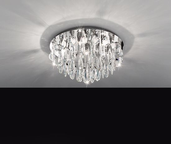 Picture of Eglo calaonda contemporary round ceiling lamp 76cm crystal