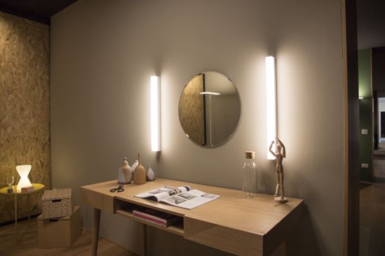 Picture of Linea light kioo wall lamp led for mirror polished aluminium 63cm