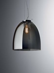 Picture of Ideallux eva sp1 big smoky grey modern suspension in transparent glass