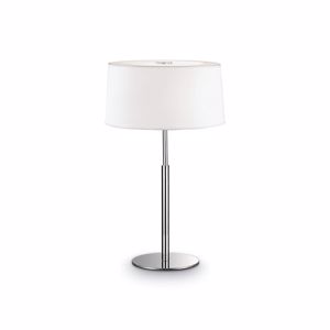 Picture of Modern table lamp h49 white pvc and fabric shade chrome metal base