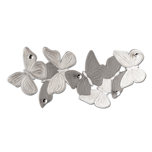 Picture of Grande appendiabiti da parete farfalle tortora foglia argento