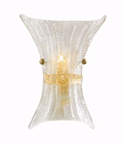 Picture of Ideal lux fiocco ap1 small wall lamp in glass with amber decoration