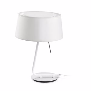 Picture of Faro hotel chrome table lamp with white shade