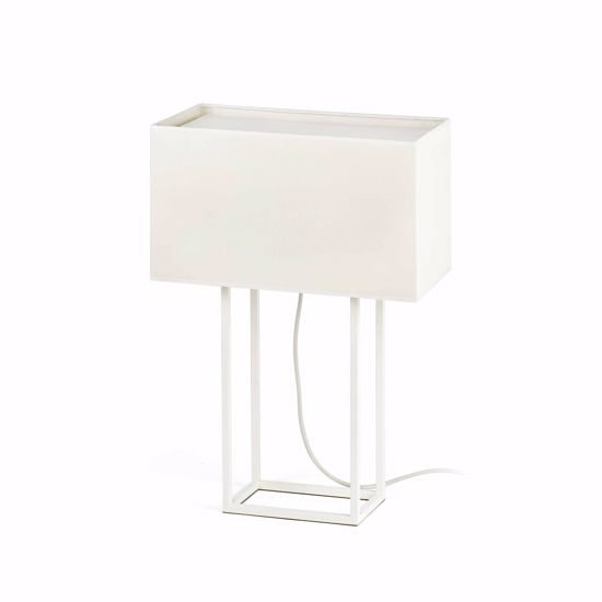 Picture of Faro vesper white table lamp with beige shade