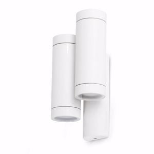 Faro steps outdoor wall lamp white 2 lights