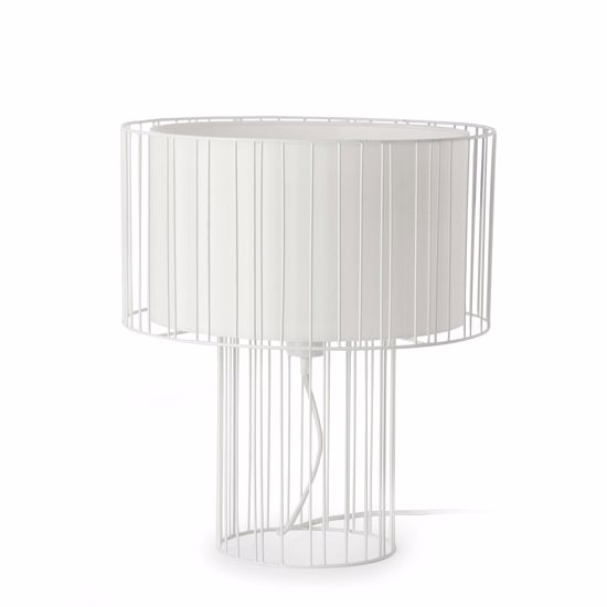 Faro linda table lamp white with shade essential design
