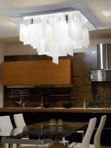 Picture of Eglo condrada modern ceiling lamp square white glass