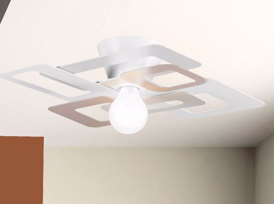 Picture of Gibas kuadra modern ceiling lamp 60cm dove grey metal