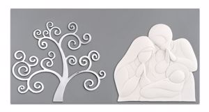 Picture of Memory art above bed holy family tree of life grey background