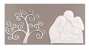 Picture of Memory art above bed holy family tree of life dove grey background