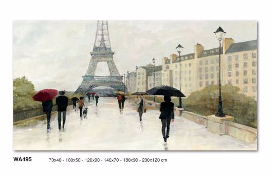 Picture of Wall art rain paris and tour eiffel 70x40 canvas print
