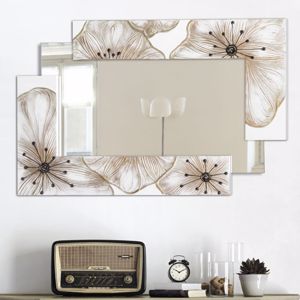 Picture of Pintdecor petunia scomposta piccola wall mirror horizontal/vertical hanging with embossed resin ivory coloured