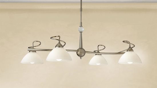Picture of Classic pendant light 4lights silver leaf and satin glass lam export