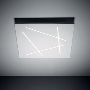 Plafoniera led 31w 3000k vivida flat quadrata  bianca tagli di luce