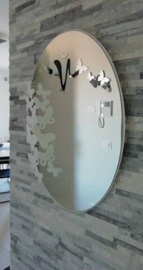 Arti e mestieri oval butterfly wall mirror white colour