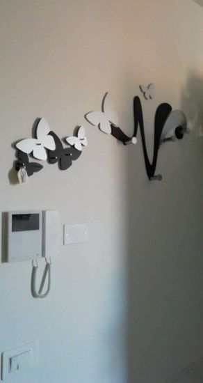 Callea Design Modern Wall Coat Hooks Butterfly Black