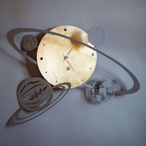 Orologio da muro sistema solare design moderno foglia oro