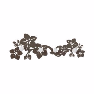 Picture of Appendiabiti da parete moderno floreale metallo fango bianco