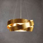 Pendant light marchetti pura ø60cm golden leaf metal design