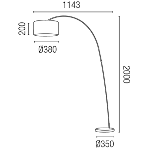 Picture of Faro papua black arch floor lamp with black shade