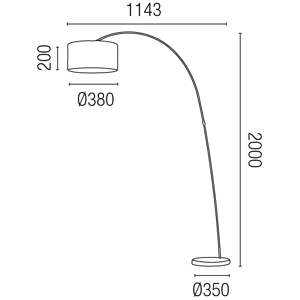 Faro papua black arch floor lamp with black shade