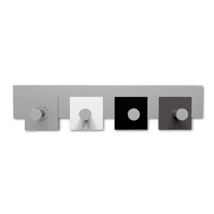 Show details for Appendiabiti a muro 4 ganci nero bianco grigio moderno Picture of Appendiabiti a muro 4 ganci nero bianco grigio moderno