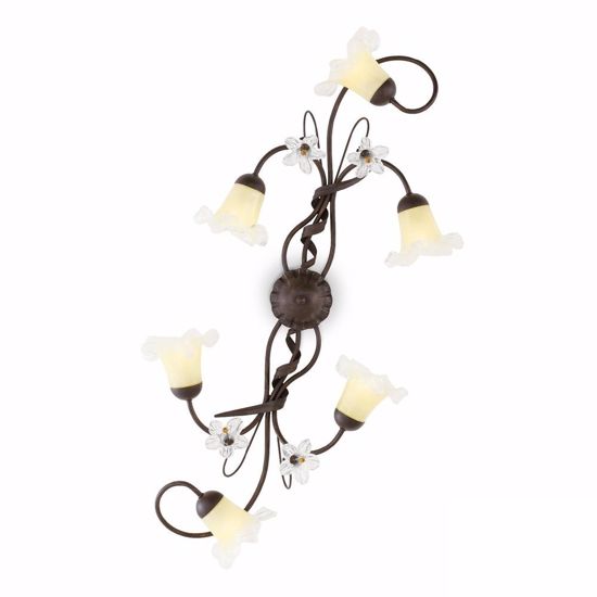 Picture of Ideal lux tirol pl6 ceiling lamp 6 arms hand decorated