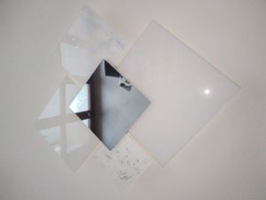 Picture of Plafoniera moderna per salotto toplight shadow vetri bianco foglia argento