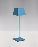 Led rechargeable table lamp for outdoor restaurant blue metal 2700k 2.2W