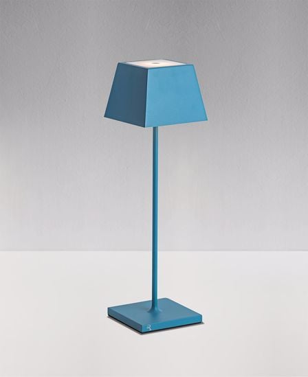 Picture of Led rechargeable table lamp for outdoor restaurant blue metal 2700k 2.2W