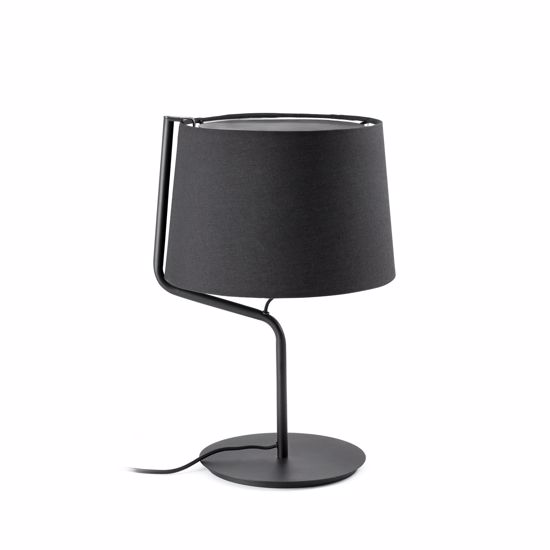Picture of Faro berni black table lamp with shade in fabric hotel style