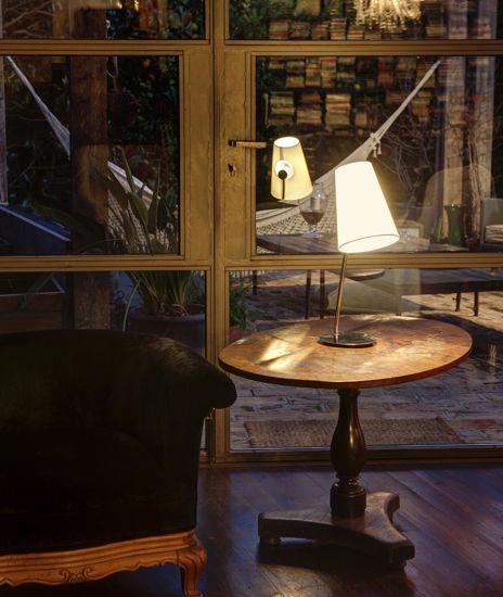 Picture of Faro barcelona lupe modern table lamp with shade in fabric