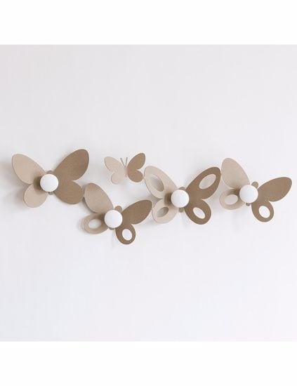 Picture of Arti e mestieri butterfly wall hook beige colour