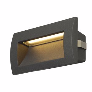 Rectangular led pathway light wall recessed lamp ip55 anthracite colour