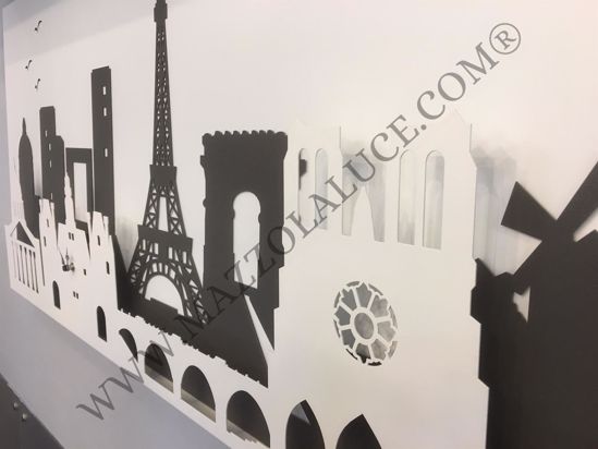 Picture of Arti e mestieri paris panel wall clock anthracite and white
