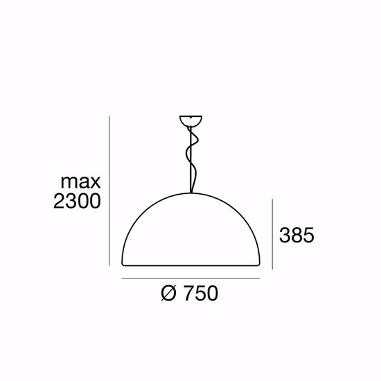 White dome suspension ø75 translucent polyethylene