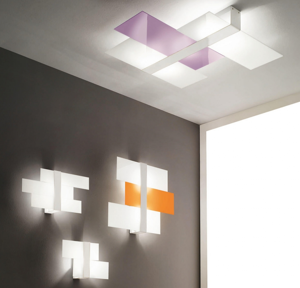 Linea light triad modern ceiling lamp 62x52 white