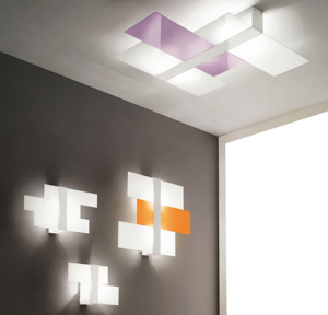 Picture of Linea light triad modern ceiling lamp 62x52 white