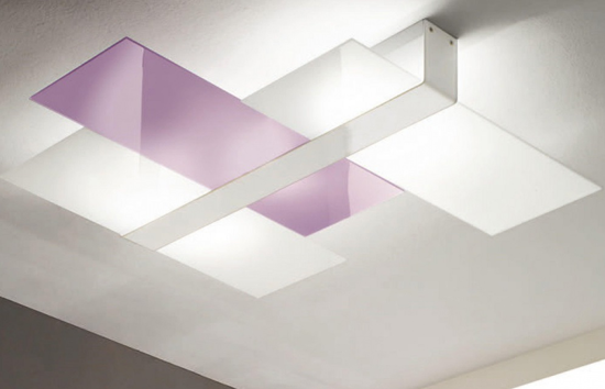 Picture of Linea light triad modern ceiling lamp 88x71 lilac
