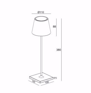 Picture of Lampada da tavolo per esterni o interni portatile ricaricabile ip54
