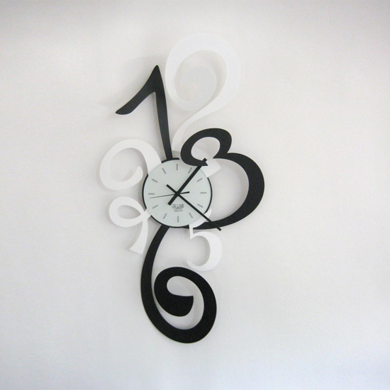 Picture of Arti e mestieri truciolo wall clock modern art black-white chippins