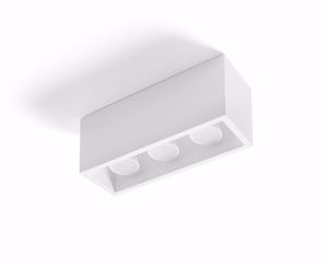 Picture of Plafoniera di gesso rettangolare moderna bianca 3 luci