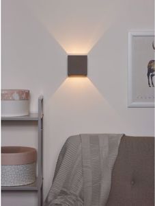 Cube wall lamp concrete effect for indirect light up and down